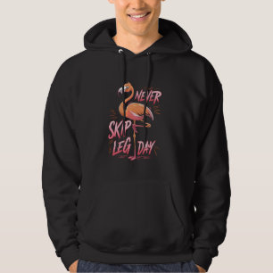 Never Skip Leg Day Flamingo Design Gym Workout Fun Hoodie