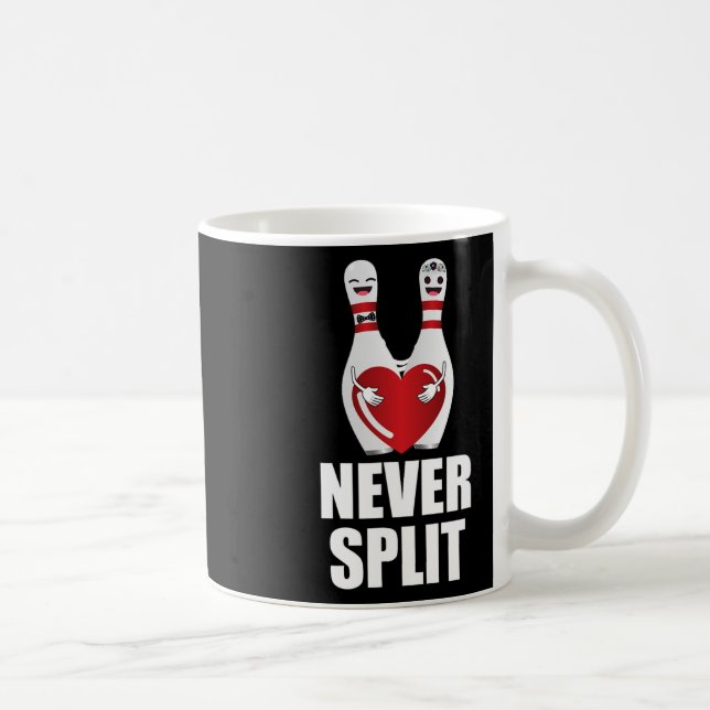 Never Split Bowling Pins Valentine's Day Couples M Coffee Mug (Right)