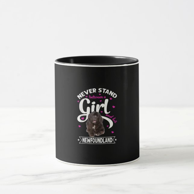 Never Stand Between A Girl And Her Newfoundland Mug (Center)