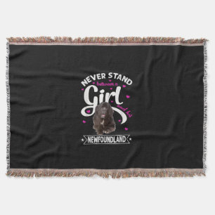 Never stand between a girl and her newfoundland throw blanket