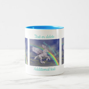 Never Stop Believing Quote Unicorn Personalised Two-Tone Coffee Mug
