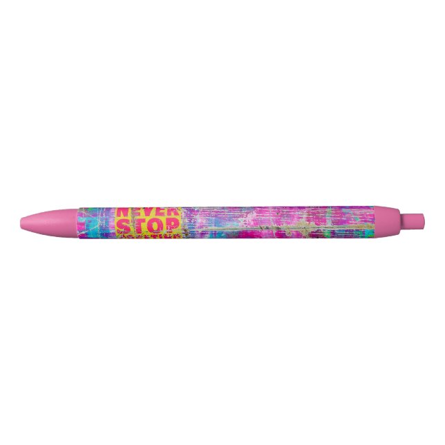 Never Stop Creating Black Ink Pen (Front)