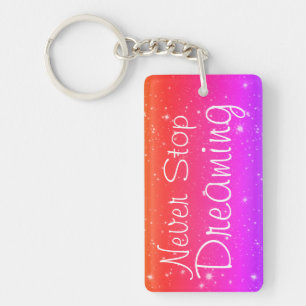 Never Stop Dreaming Colourful Stars Key Ring