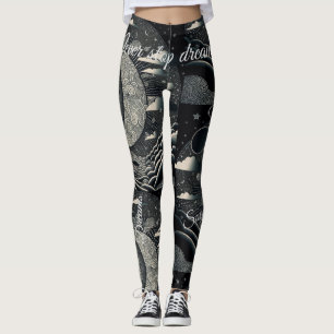 Never stop dreaming, lunas y estrellas leggings