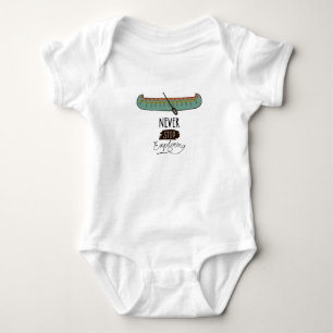 Never Stop Exploring Canoe Baby Bodysuit