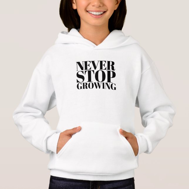 Never Stop Growing Classic Serif Typography Art (Front)