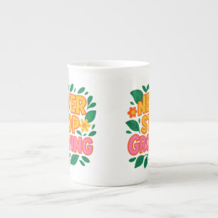 Never Stop Growing Mug – Funky Retro Motivational