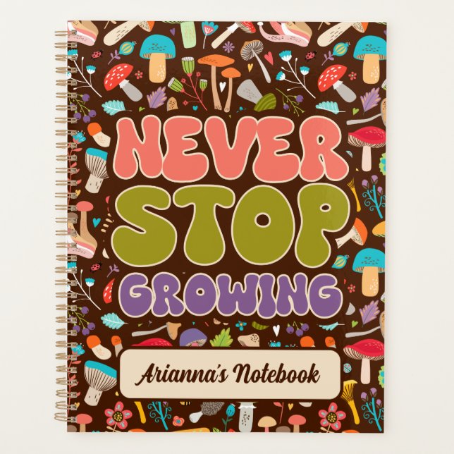Never Stop Growing Mushroom Planner (Front)