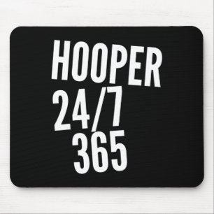 Never Stop Hoopin' Hooper 247 365 Bysketbyll Appar Mouse Mat