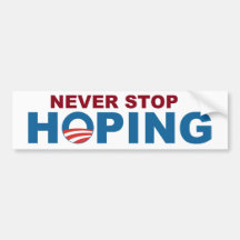 Never Stop Hoping sticker with Obama "O"