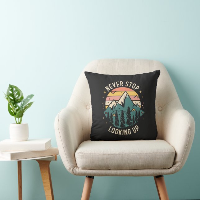 Never Stop Looking Up - Cosmic Inspiration Cushion (Chair)