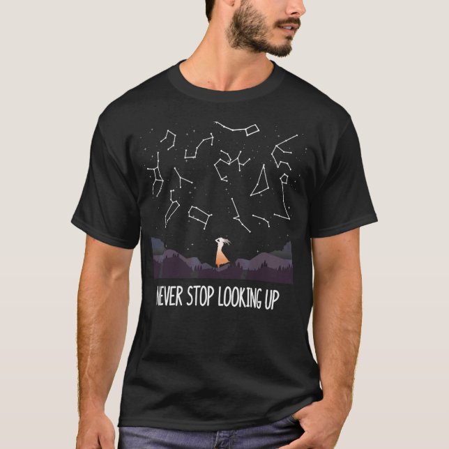Never Stop Looking Up Nostalgic 12 Zodiac And Ursa T-Shirt (Front)