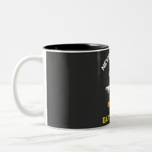 Never stop me eating pizza Two-Tone coffee mug