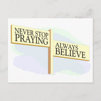 Never Stop Praying Postcard