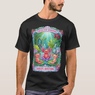 Never Stop Wondering Axolotl T-Shirt