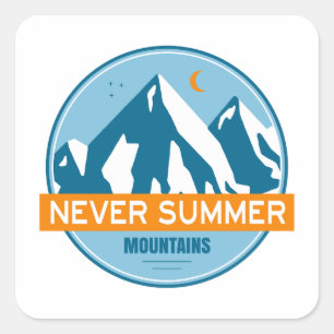 Never Summer Mountains Colorado Stars Moon Square Sticker