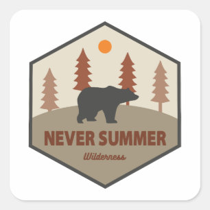 Never Summer Wilderness Colorado Bear Square Sticker