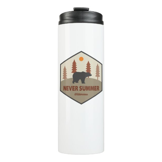 Never Summer Wilderness Colorado Bear Thermal Tumbler (Front)
