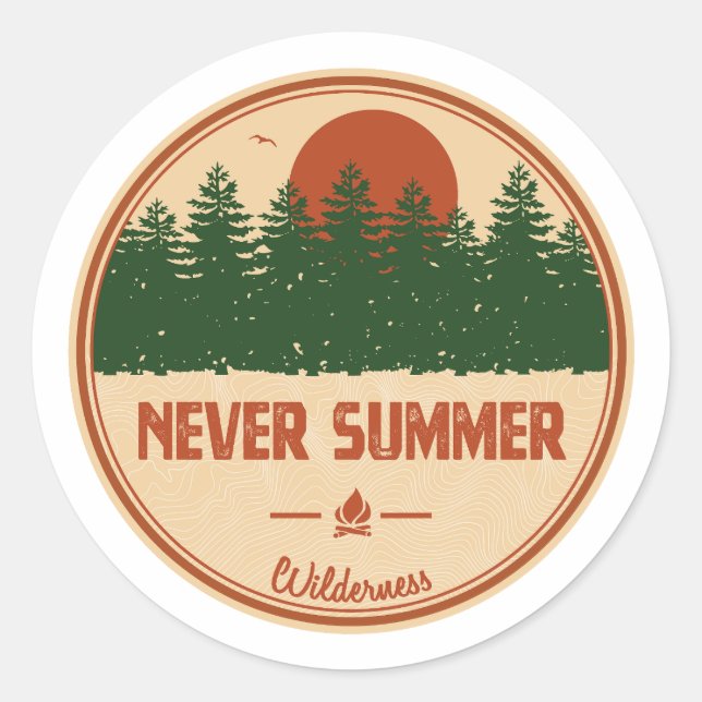 Never Summer Wilderness Colorado Classic Round Sticker (Front)