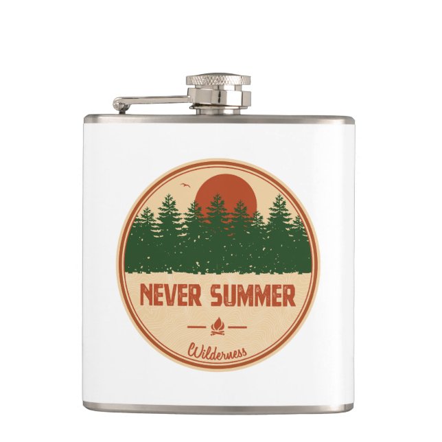 Never Summer Wilderness Colorado Hip Flask (Front)