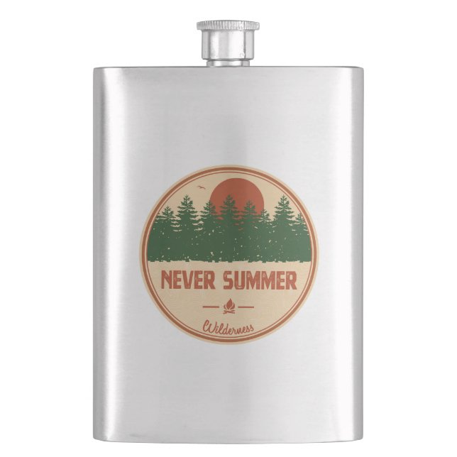 Never Summer Wilderness Colorado Hip Flask (Front)