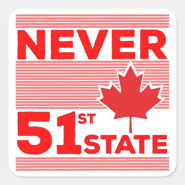 Never The 51st State Square Sticker (Front)