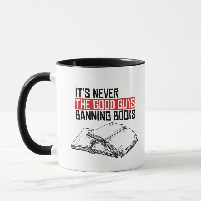 Never the good guys banning books mug (Left)
