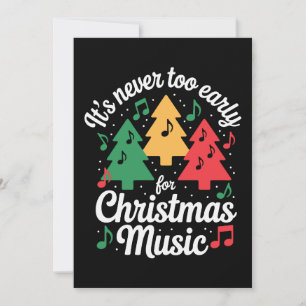 Never Too Early for Christmas Music Trees Notes Invitation