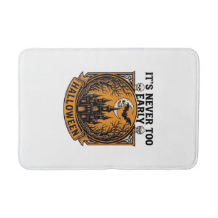 Never Too Early Halloween Haunted House Moon Bat_1 Bath Mat
