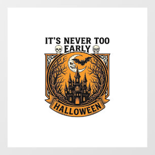 Never Too Early Halloween Haunted House Moon Bat_1 Window Cling