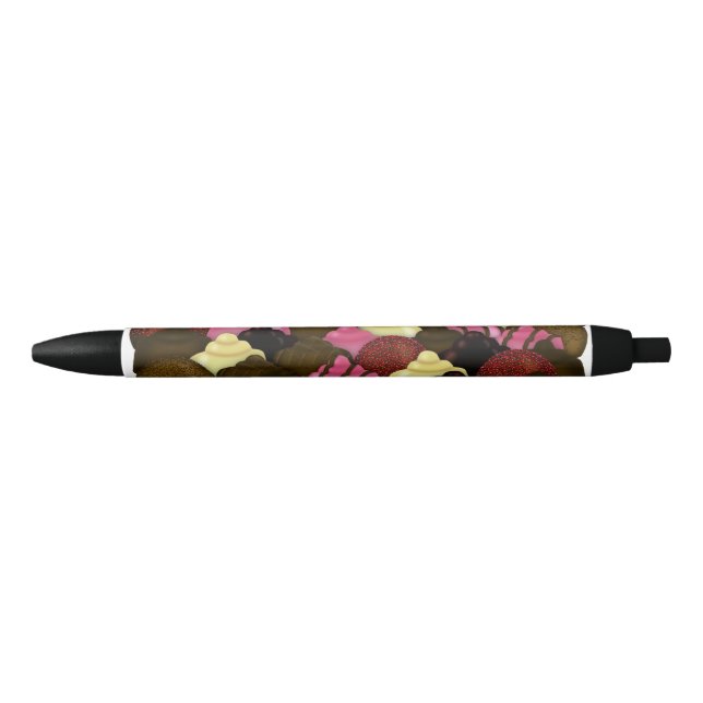 Never Too Much Chocolate - Valentines Day Candy Black Ink Pen (Front)