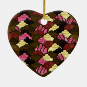 Never Too Much Chocolate - Valentines Day Candy Ceramic Tree Decoration