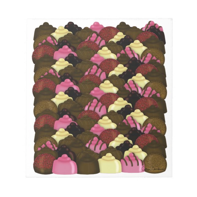 Never Too Much Chocolate - Valentines Day Candy Notepad (Front)