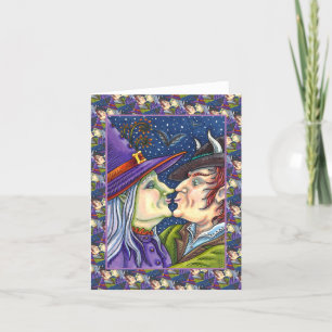 NEVER TOO OLD FOR ROMANCE, WITCH & WARLOCK Blank Holiday Card