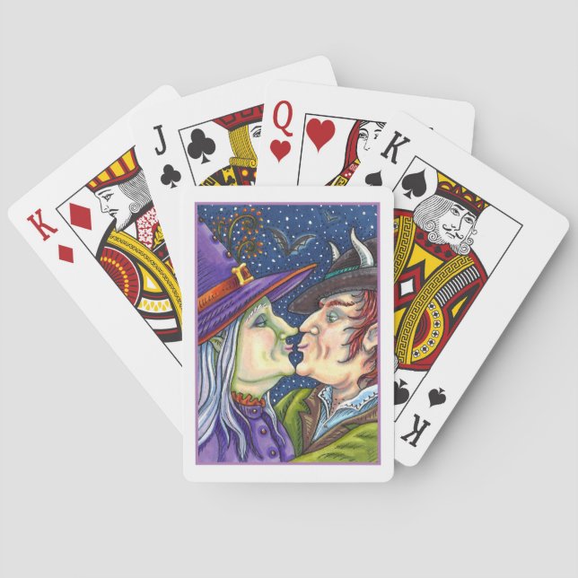 NEVER TOO OLD FOR ROMANCE, WITCH & WARLOCK IN LOVE PLAYING CARDS (Back)
