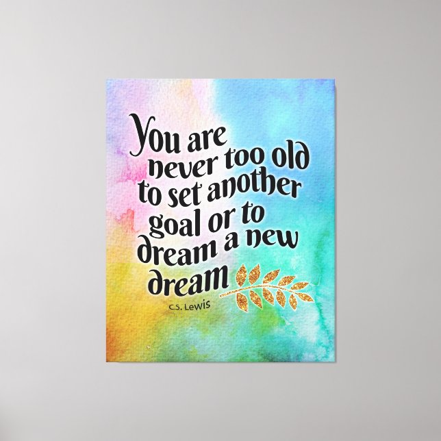 Never too old to dream canvas print (Front)