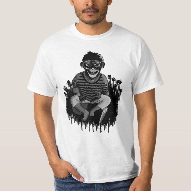 Never trust a chimp with a carving knife T-Shirt (Front)