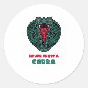 Never Trust a COBRA Classic Round Sticker