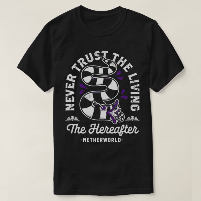 Never Trust The Living  Gothic  Creepy Cute Snake  T-Shirt (Design Front)