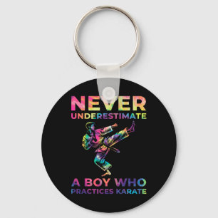 Never Underestimate A Boy Who Practices Karate Key Ring