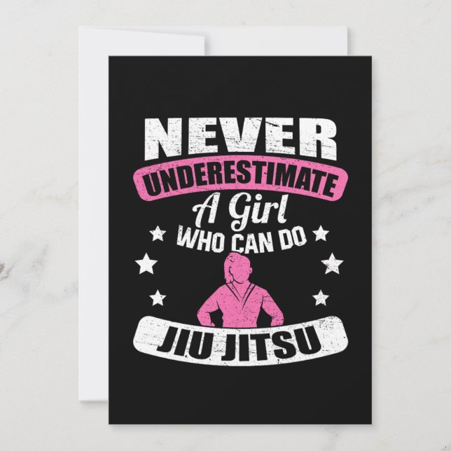 Never Underestimate A Girl Who Can Do Jiu Jitsu Invitation (Front)
