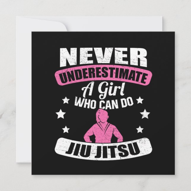 Never Underestimate A Girl Who Can Do Jiu Jitsu Invitation (Front)