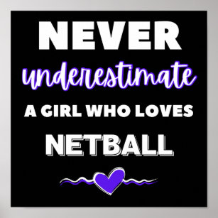 Never underestimate a girl who loves netball poster