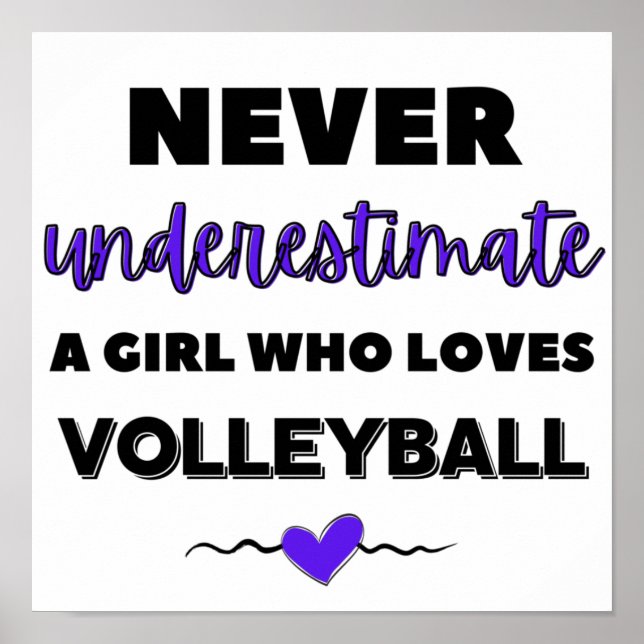 Never underestimate a girl who loves volleyball poster (Front)