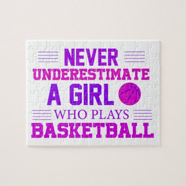 Never Underestimate A Girl Who Plays Basketball   Jigsaw Puzzle (Horizontal)