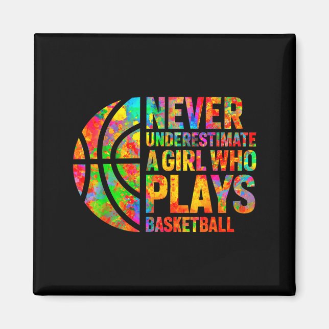 Never Underestimate A Girl Who Plays Basketball Wo Magnet (Front)