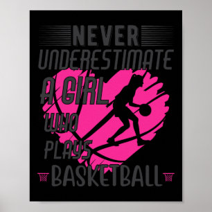 Never Underestimate A Girl Who Plays Bysketbyll 1  Poster