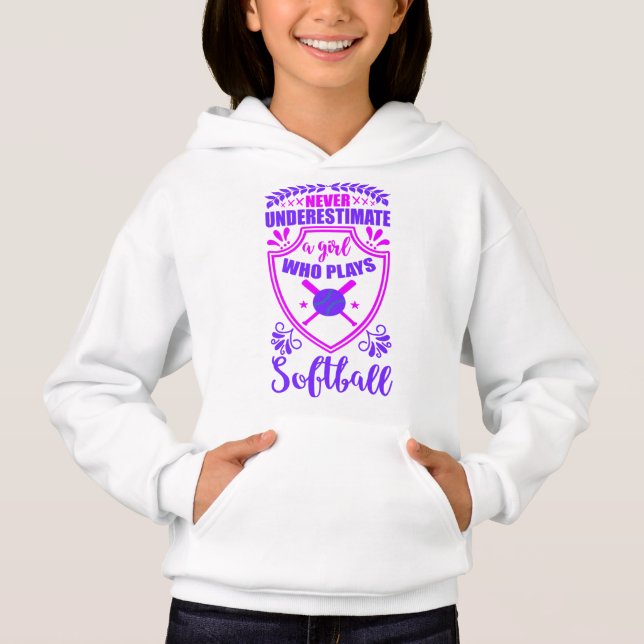 Never Underestimate A Girl Who Plays Softball   (Front)