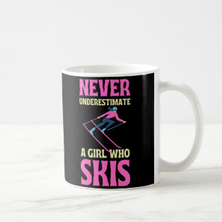Never Underestimate A Girl Who Skis Coffee Mug
