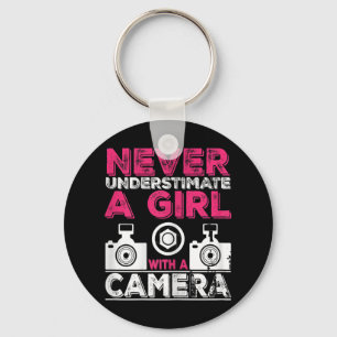Never Underestimate A Girl With A Camera - Girl Ph Key Ring